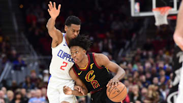 CLEVELAND, OHIO - MARCH 22: Collin Sexton #2 of the Cleveland Cavaliers drives past Shai Gilgeous-Alexander #2 of the LA Clippers during the second half at Quicken Loans Arena on March 22, 2019 in Cleveland, Ohio. The Clippers defeated the Cavaliers 110-108. NOTE TO USER: User expressly acknowledges and agrees that, by downloading and or using this photograph, User is consenting to the terms and conditions of the Getty Images License Agreement. (Photo by Jason Miller/Getty Images)