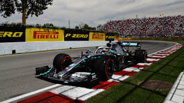 MONTREAL, QUEBEC - JUNE 08: Lewis Hamilton of Great Britain driving the (44) Mercedes AMG Petronas F1 Team Mercedes W10 on track during qualifying for the F1 Grand Prix of Canada at Circuit Gilles Villeneuve on June 08, 2019 in Montreal, Canada. (Photo by Mark Thompson/Getty Images)
