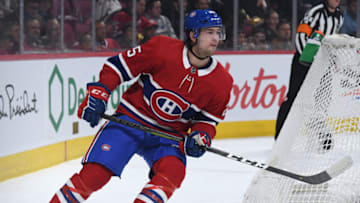 MONTREAL, QC - APRIL 6: Ryan Poehling #25 of the Montreal Canadiens skates against the Toronto Maple Leafs in the NHL game at the Bell Centre on April 6, 2019 in Montreal, Quebec, Canada. (Photo by Francois Lacasse/NHLI via Getty Images)