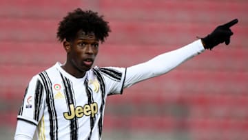 STADIO GIUSEPPE MOCCAGATTA, ALESSANDRIA, ITALY - 2020/12/06: Felix Correia of Juventus FC U23 gestures during the Serie C football match between Juventus FC U23 and Aurora Pro Patria. Juventus FC U23 won 3-1 over Aurora Pro Patria. (Photo by Nicolò Campo/LightRocket via Getty Images)