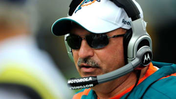 JACKSONVILLE, FL - DECEMBER 13: Head coach Tony Sparano of the Miami Dolphins watches the play during the game against the Jacksonville Jaguars at Jacksonville Municipal Stadium on December 13, 2009 in Jacksonville, Florida. (Photo by Sam Greenwood/Getty Images)