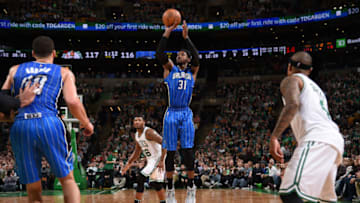 BOSTON, MA - March 31: Terrence Ross #31 of the Orlando Magic shoots the ball against the Boston Celtics on March 31, 2017 at the TD Garden in Boston, Massachusetts. NOTE TO USER: User expressly acknowledges and agrees that, by downloading and or using this photograph, User is consenting to the terms and conditions of the Getty Images License Agreement. Mandatory Copyright Notice: Copyright 2017 NBAE (Photo by Brian Babineau/NBAE via Getty Images)