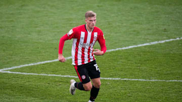 Marcus Forss of Brentford in action (Photo by Sebastian Frej/MB Media/Getty Images)