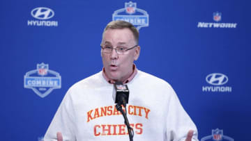 INDIANAPOLIS, IN - FEBRUARY 25: Kansas City Chiefs general manager John Dorsey speaks to the media during the 2016 NFL Scouting Combine at Lucas Oil Stadium on February 25, 2016 in Indianapolis, Indiana. (Photo by Joe Robbins/Getty Images)