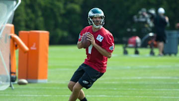 May 24, 2016; Philadelphia, PA, USA; Philadelphia Eagles quarterback Sam Bradford (7) during OTS