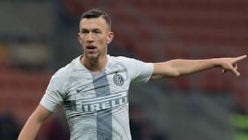 MILAN, ITALY - JANUARY 13: Ivan Perisic of FC Internazionale gestures during the Coppa Italia match between FC Internazionale and Benevento Calcio at Stadio Giuseppe Meazza on January 13, 2019 in Milan, Italy. (Photo by Emilio Andreoli/Getty Images)