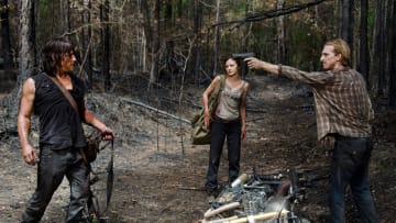 Daryl Dixon (Norman Reedus), Honey (Christine Evangelista) and Dwight (Austin Amelio) in Episode 6Photo by Gene Page/AMC