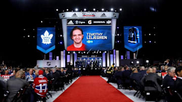 CHICAGO, IL - JUNE 23: A general view Timothy Liljegren is selected 17th overall by the Toronto Maple Leafs during the 2017 NHL Draft at the United Center on June 23, 2017 in Chicago, Illinois. (Photo by Bruce Bennett/Getty Images)