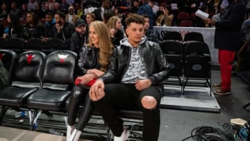 Brittany Matthews, Patrick Mahomes, Kansas City Chiefs. (Mandatory Credit: Kyle Terada-USA TODAY Sports)