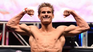 LAS VEGAS, NV - DECEMBER 09: Sage Northcutt weighs in during the UFC Fight Night weigh-in inside MGM Grand Garden Arena on December 9, 2015 in Las Vegas, Nevada. (Photo by Josh Hedges/Zuffa LLC/Zuffa LLC via Getty Images)