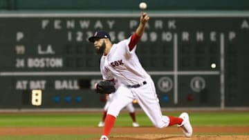 BOSTON, MA - OCTOBER 24: David Price #24 of the Boston Red Sox delivers the pitch during the first inning against the Los Angeles Dodgers in Game Two of the 2018 World Series at Fenway Park on October 24, 2018 in Boston, Massachusetts. (Photo by Maddie Meyer/Getty Images)
