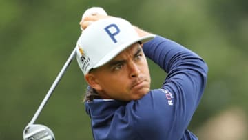 PEBBLE BEACH, CALIFORNIA - JUNE 15: Rickie Fowler of the United States plays his shot from the third tee during the third round of the 2019 U.S. Open at Pebble Beach Golf Links on June 15, 2019 in Pebble Beach, California. (Photo by Warren Little/Getty Images)
