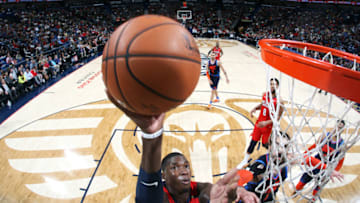 Cheick Diallo of New Orleans Pelicans shoots the ball against the OKC Thunder (Photo by Layne Murdoch Jr./NBAE via Getty Images)
