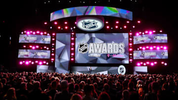 LAS VEGAS, NV - JUNE 21: Host Joe Manganiello speaks onstage during the 2017 NHL Awards