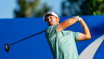 Aug 2, 2020; Truckee, CA, USA; Seamus Power hits the 18th hole tee during the final round of the Barracuda Championship golf tournament at Old Greenwood. Mandatory Credit: Andrew Wevers-USA TODAY Sports