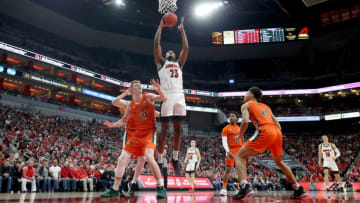 LOUISVILLE, KENTUCKY - JANUARY 07: Steven Enoch #23 of the Louisville Cardinals shoots the ball during the game against the Miami Hurricanes at KFC YUM! Center on January 07, 2020 in Louisville, Kentucky. (Photo by Andy Lyons/Getty Images)