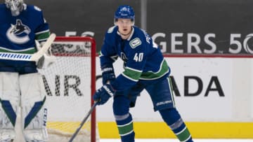 Elias Pettersson #40 of the Vancouver Canucks. (Photo by Rich Lam/Getty Images)