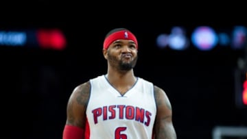 Dec 6, 2014; Auburn Hills, MI, USA; Detroit Pistons forward Josh Smith (6) during the game against the Philadelphia 76ers at The Palace of Auburn Hills. Mandatory Credit: Tim Fuller-USA TODAY Sports