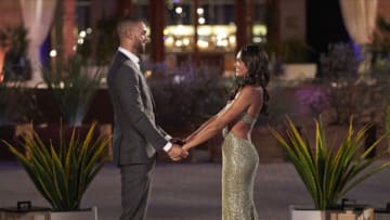 THE BACHELORETTE - "1801" - Michelle Young's journey to find love begins! Thirty incredible men arrive, hoping to impress Michelle with their charm, wit and dashing good looks, but before the men can attempt to woo her, they'll have to get through hosts and mentors Kaitlyn Bristowe and Tayshia Adams first. It may be night one, but the suitors quickly learn it's going to take more than a good limo entrance to win this Bachelorette's heart on the season premiere of "The Bachelorette," airing TUESDAY, OCT. 19 (8:00-10:01 p.m. EDT), on ABC. (ABC/Craig Sjodin)NAYTE, MICHELLE YOUNG