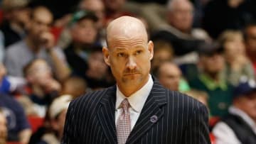 DAYTON, OH - MARCH 17: Head coach Andy Kennedy of the Mississippi Rebels looks on against the Brigham Young Cougars during the first round of the 2015 NCAA Men's Basketball Tournament at UD Arena on March 17, 2015 in Dayton, Ohio. (Photo by Gregory Shamus/Getty Images)