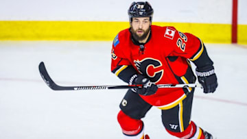 Dec 23, 2016; Calgary, Alberta, CAN; Calgary Flames defenseman Deryk Engelland (29) skates against the Vancouver Canucks during the third period at Scotiabank Saddledome. Calgary Flames won 4-1. Mandatory Credit: Sergei Belski-USA TODAY Sports