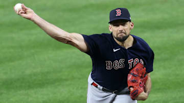 Starting pitcher Nathan Eovaldi #17 of the Boston Red Sox (Photo by Rob Carr/Getty Images)
