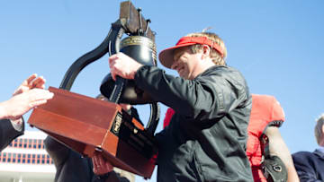 MEMPHIS, TN - DECEMBER 30: Head coach Kirby Smart of the Georgia Bulldogs lifts up the Liberty Bowl Trophy after they defeated the TCU Horned Frogs at Liberty Bowl Memorial Stadium on December 30, 2016 in Memphis, Tennessee. The Georgia Bulldogs defeated the TCU Horned Frogs 31-23. (Photo by Michael Chang/Getty Images)