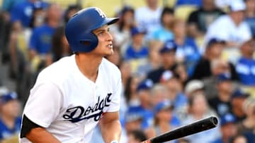 LOS ANGELES, CA - JULY 22: Corey Seager #5 of the Los Angeles Dodgers watch the ball clear the wall on a solo home run in the first inning of the game against the Atlanta Braves at Dodger Stadium on July 22, 2017 in Los Angeles, California. (Photo by Jayne Kamin-Oncea/Getty Images)