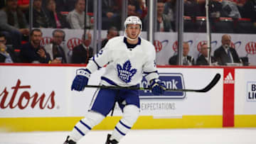 DETROIT, MI - OCTOBER 11: Martin Marincin #52 of the Toronto Maple Leafs skates against the Detroit Red Wings at Little Caesars Arena on October 11, 2018 in Detroit, Michigan. (Photo by Gregory Shamus/Getty Images)