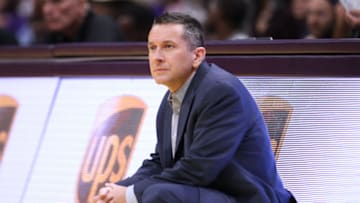 LOS ANGELES, CA - JULY 13: Head coach Curt Miller of the Connecticut Sun directs his team against the Los Angeles Sparks during a WNBA basketball game at Staples Center on July 13, 2017 in Los Angeles, California. (Photo by Leon Bennett/Getty Images)