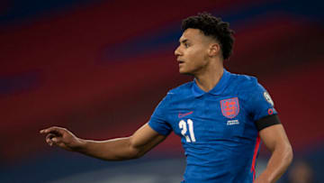 LONDON, ENGLAND - MARCH 25: Ollie Watkins of England during the FIFA World Cup 2022 Qatar qualifying match between England and San Marino at Wembley Stadium on March 25, 2021 in London, England. Sporting stadiums around the UK remain under strict restrictions due to the Coronavirus Pandemic as Government social distancing laws prohibit fans inside venues resulting in games being played behind closed doors. (Photo by Visionhaus/Getty Images)