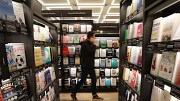 NEW YORK, NY - MAY 25: People shop in the newly opened Amazon Books on May 25, 2017 in New York City. Amazon.com Inc.'s first New York City bookstore occupies 4,000 square feet in The Shops at Columbus Circle in Manhattan and stocks upwards of 3,000 books. Amazon Books, like the Amazon Go store, does not accept cash and instead lets Prime members use the Amazon app on their smartphone to pay for purchases. Non-members can use a credit or debit card. (Photo by Spencer Platt/Getty Images)