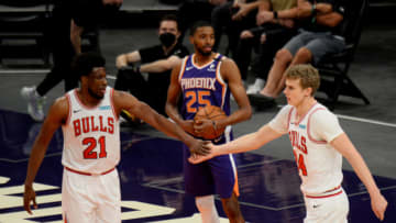 Thaddeus Young, Lauri Markkanen, Chicago Bulls Mandatory Credit: Joe Camporeale-USA TODAY Sports