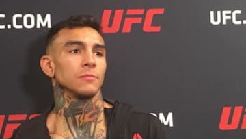 Andre Fili speaks to the media following his UFC Sacramento win (photo by Amy Kaplan/FanSided)