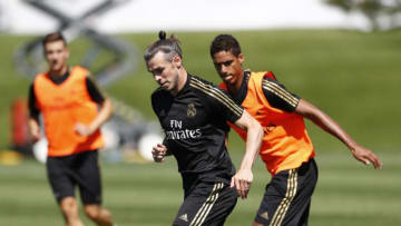 MONTREAL, QC - JULY 18: Gareth Bale (L) and Raphael Varane of Real Madrid perform continuous race exercises in their new preseason training session on July 18, 2019 in Montreal, Canada. (Photo by Helios de la Rubia/Real Madrid via Getty Images)