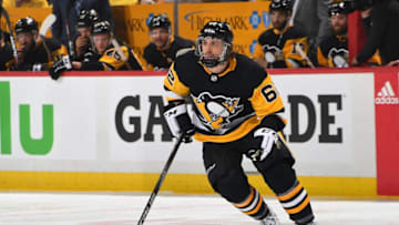 PITTSBURGH, PA - MAY 03: Carl Hagelin #62 of the Pittsburgh Penguins skates against the Washington Capitals in Game Four of the Eastern Conference Second Round during the 2018 NHL Stanley Cup Playoffs at PPG Paints Arena on May 3, 2018 in Pittsburgh, Pennsylvania. (Photo by Joe Sargent/NHLI via Getty Images) *** Local Caption ***