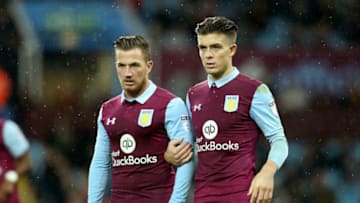 BIRMINGHAM, ENGLAND - OCTOBER 15: Ross McCormack and Jack Grealish of Aston Villa look on during the Sky Bet Championship match between Aston Villa and Wolverhampton Wanderers on October 15, 2016 in Birmingham, England. (Photo by Malcolm Couzens/Getty Images)