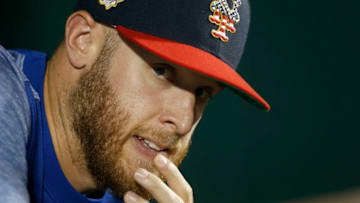 NEW YORK, NEW YORK - JULY 06: Zack Wheeler #45 of the New York Mets looks on against the Philadelphia Phillies at Citi Field on July 06, 2019 in New York City. The Mets defeated the Phillies 6-5. (Photo by Jim McIsaac/Getty Images)