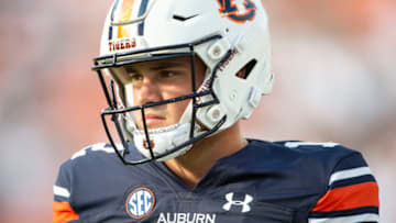 Auburn football freshman gunslinger Holden Geriner could see time under center vs. Missouri this coming Saturday afternoon (Photo by Michael Chang/Getty Images)