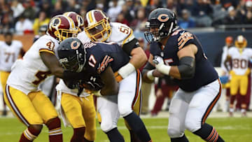Dec 13, 2015; Chicago, IL, USA; Chicago Bears wide receiver Alshon Jeffery (17) makes a catch against the Washington Redskins during the second quarter at Soldier Field. Mandatory Credit: Mike DiNovo-USA TODAY Sports