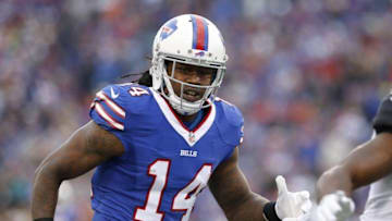 Nov 27, 2016; Orchard Park, NY, USA; Buffalo Bills wide receiver Sammy Watkins (14) runs down field during the second half against the Jacksonville Jaguars at New Era Field. Buffalo defeated Jacksonville 28-21. Mandatory Credit: Timothy T. Ludwig-USA TODAY Sports