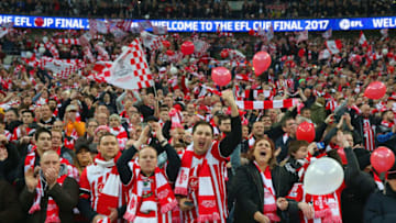 LONDON, ENGLAND - FEBRUARY 26: Southampton fans show their support prior to the EFL Cup Final match between Manchester United and Southampton at Wembley Stadium on February 26, 2017 in London, England. (Photo by Alex Livesey/Getty Images)
