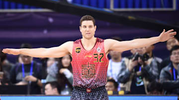 BEIJING, CHINA - JANUARY 08: Jimmer Fredette of Southern Team reacts during the all-star game between Northern Team and Southern Team as part of 2017 CBA All-Star Weekend at LeSports Center on January 8, 2017 in Beijing, China. (Photo by VCG/VCG via Getty Images)