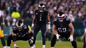 Landon Dickerson #69 of the Philadelphia Eagles. (Photo by Mitchell Leff/Getty Images)