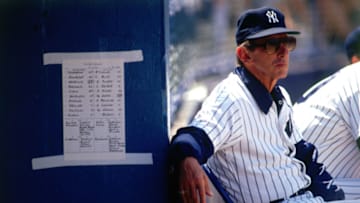 FT. LAUDERDALE - MARCH 1988: Manager Billy Martin #1 of the New York Yankees during a spring training game on March 25, l988 in Ft. Lauderdale, Florida. (Photo by Ronald C. Modra/Getty Images)