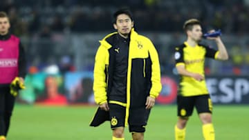 DORTMUND, GERMANY - NOVEMBER 21: Shinji Kagawa of Dortmund looks dejected after the UEFA Champions League group H match between Borussia Dortmund and Tottenham Hotspur at Signal Iduna Park on November 21, 2017 in Dortmund, Germany. (Photo by TF-Images/TF-Images via Getty Images)
