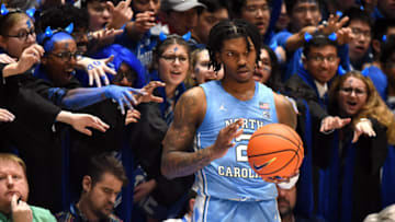 Ex-UNC guard Caleb Love plays against the Duke basketball team (Rob Kinnan-USA TODAY Sports)
