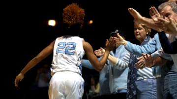 CHAPEL HILL, NC - FEBRUARY 16: North Carolina's Paris Kea is introduced. The University of North Carolina Tar Heels hosted the Ramblin' Wreck from Georgia Tech University on February 16, 2017, at Carmichael Arena in Chapel Hill, North Carolina in a 2016-17 NCAA Division I Women's Basketball game. North Carolina won the game 89-88. (Photo by Andy Mead/YCJ/Icon Sportswire via Getty Images)