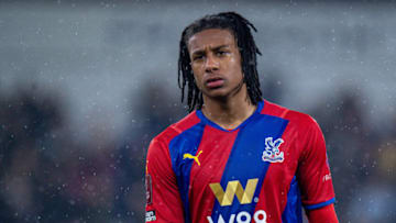 LONDON, ENGLAND - MARCH 01: Michael Olise of Crystal Palace during the Emirates FA Cup Fifth Round match between Crystal Palace and Stoke City at Selhurst Park on March 1, 2022 in London, England. (Photo by Sebastian Frej/MB Media/Getty Images)