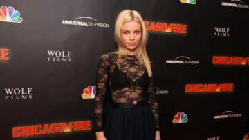 CHICAGO, IL - OCTOBER 02: Actor Lauren German attends NBC's "Chicago Fire" premiere at the Chicago History Museum on October 2, 2012 in Chicago, Illinois. (Photo by Barry Brecheisen/WireImage)